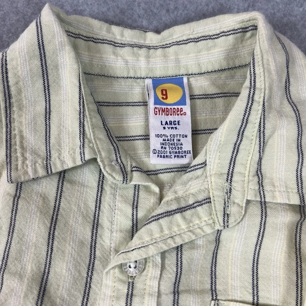 Vintage Gymboree Button Up Shirts Boys 5 Years 100% Cotton Lot 2 Long Sleeve Y2K
